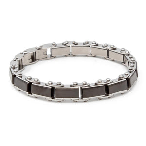 Stainless Steel Black Ion Plated Reversible Bracelet - Mimmic Fashion Jewelry