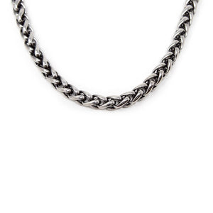 Stainless Steel Black Oxidized Franco Necklace - Mimmic Fashion Jewelry