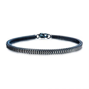 Stainless Steel Blue Snake Chain Men's Bracelet - Mimmic Fashion Jewelry
