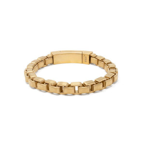 Stainless St Bold Box Chain Bracelet Gold Pl - Mimmic Fashion Jewelry