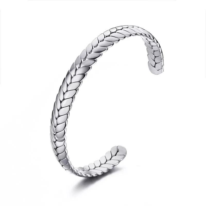 Stainless Steel Braided Cuff Bangle steel