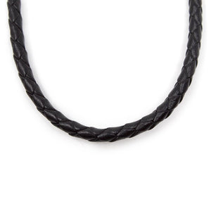 Stainless Steel Braided Leather Necklace - Mimmic Fashion Jewelry