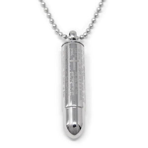 Stainless Steel Bullet Prayer Pendant - Mimmic Fashion Jewelry