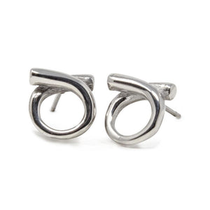 Stainless Steel Bypass Post Earrings - Mimmic Fashion Jewelry