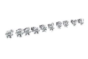 Stainless Steel CZ 3MM Round Stud Earrings