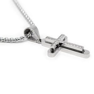 Stainless Steel CZ Cross Pendant - Mimmic Fashion Jewelry