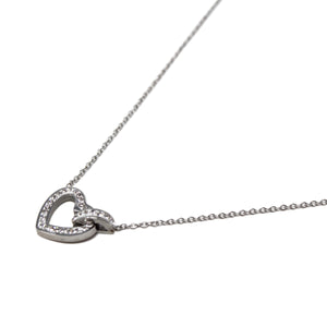 Stainless Steel CZ Pave Heart Necklace - Mimmic Fashion Jewelry