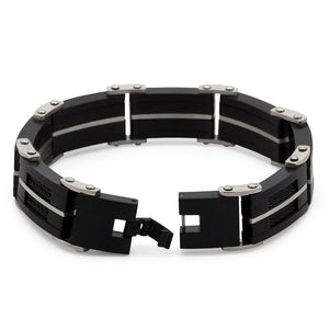 Stainless Steel Cable Bracelet Black - Mimmic Fashion Jewelry