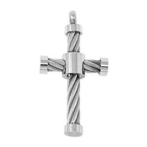 Stainless Steel Cable Cross Pendant - Mimmic Fashion Jewelry