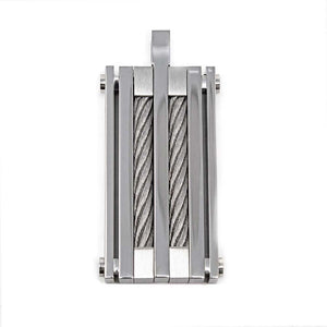Stainless Steel Chunky Cable Polished Pendant - Mimmic Fashion Jewelry