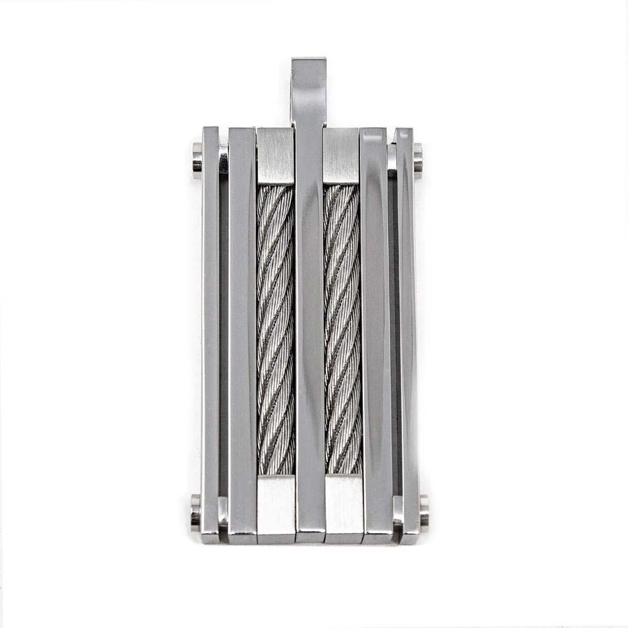 Stainless Steel Chunky Cable Polished Pendant - Mimmic Fashion Jewelry