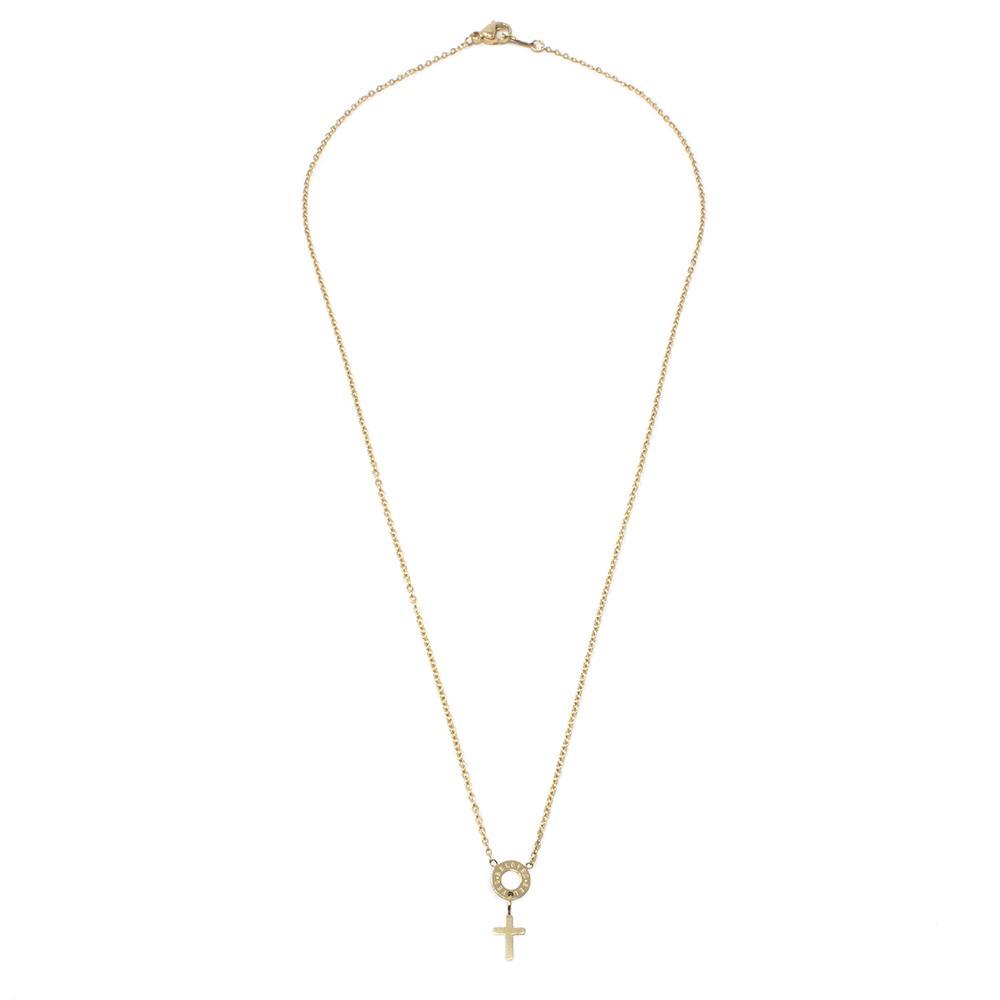 Stainless Steel Cross Beloved Necklace Gold Plated