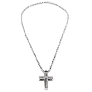 Stainless Steel Cross Pendant Spiral Center - Mimmic Fashion Jewelry