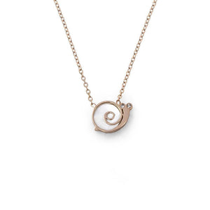 Stainless Steel Cross Snail MOP Necklace Rose GoldPl - Mimmic Fashion Jewelry