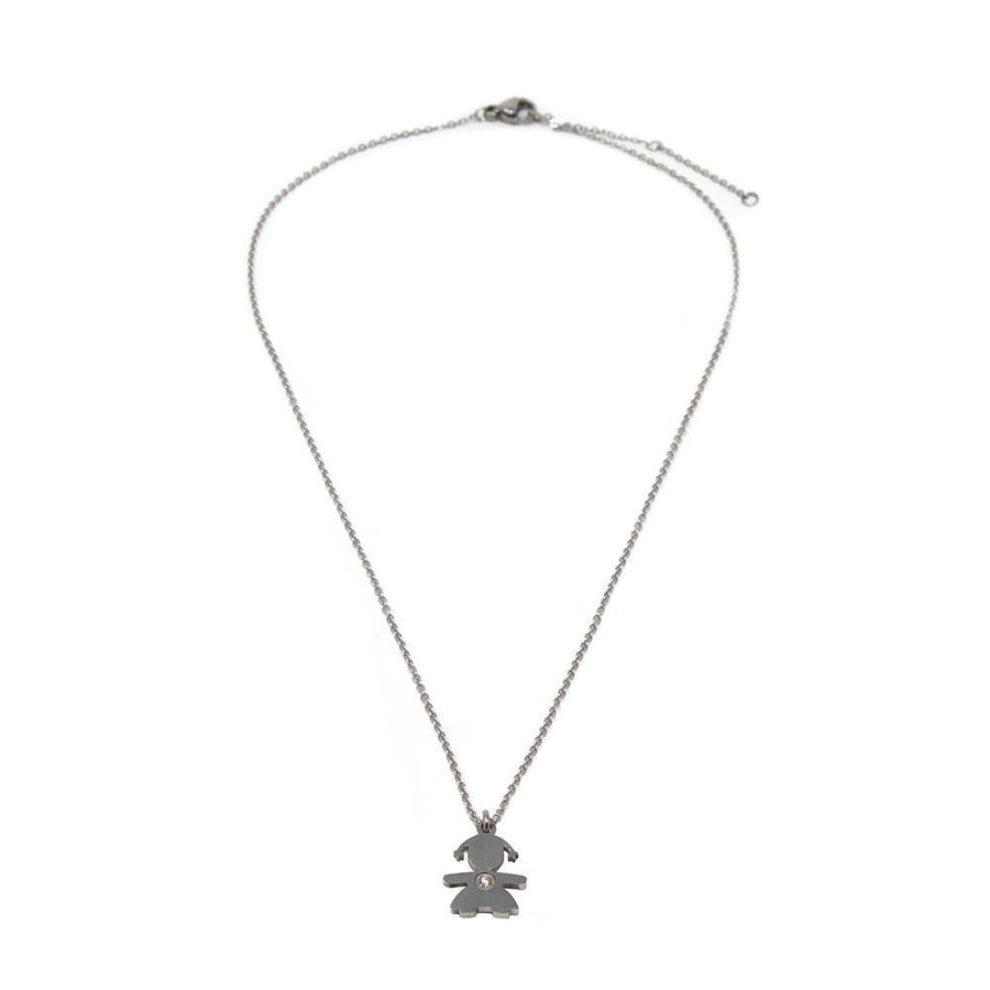 Stainless Steel Crystal Girl Necklace - Mimmic Fashion Jewelry