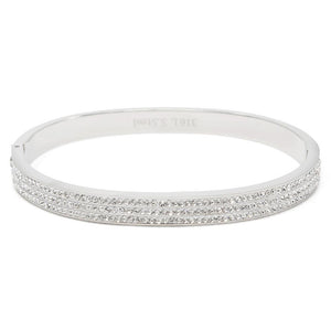 Stainless Steel Crystal Pave Band Bracelet - Mimmic Fashion Jewelry