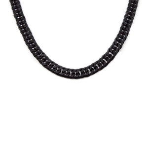 Stainless Steel Curb Chain Necklace Black - Mimmic Fashion Jewelry