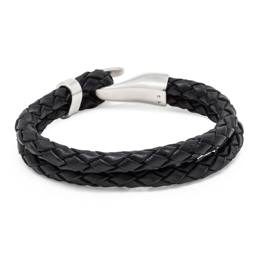 Stainless St. Double Braided Bracelet Navy - Mimmic Fashion Jewelry