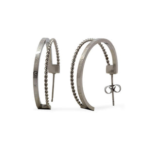 Stainless Steel Earring Roman Nr Hoop - Mimmic Fashion Jewelry