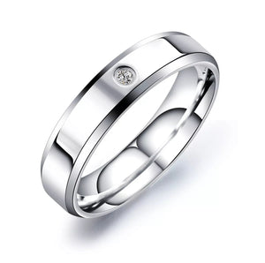 Stainless Steel Faceted Wedding Ring