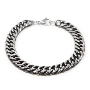 Stainless Steel Figaro Chain Bracelet - Mimmic Fashion Jewelry
