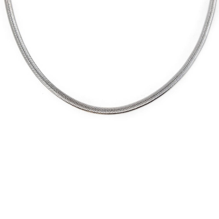 Stainless Steel Flat Snake Chain Necklace - Mimmic Fashion Jewelry