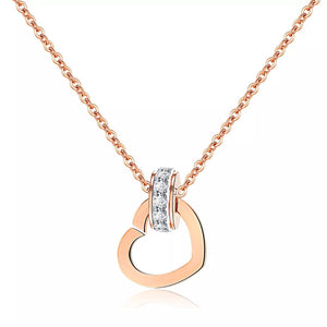 Stainless Steel Forever Together Necklace Rose Gold Plated