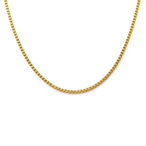 Stainless Steel Gold Plated Box Chain Necklace 30 Inch - Mimmic Fashion Jewelry