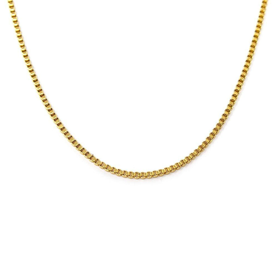 Stainless Steel Gold Plated Box Chain Necklace 30 Inch - Mimmic Fashion Jewelry
