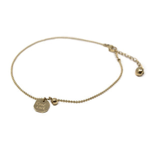 St Steel Good Luck Anklet Gold Pl - Mimmic Fashion Jewelry