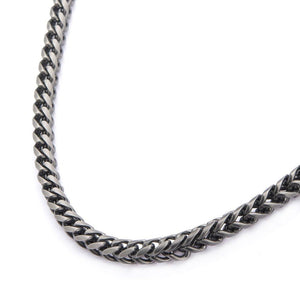 Stainless St HB IP Gun Metal Fox Tail Neck - Mimmic Fashion Jewelry