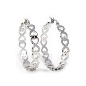 Stainless Steel Heart Hoop Earrings - Mimmic Fashion Jewelry
