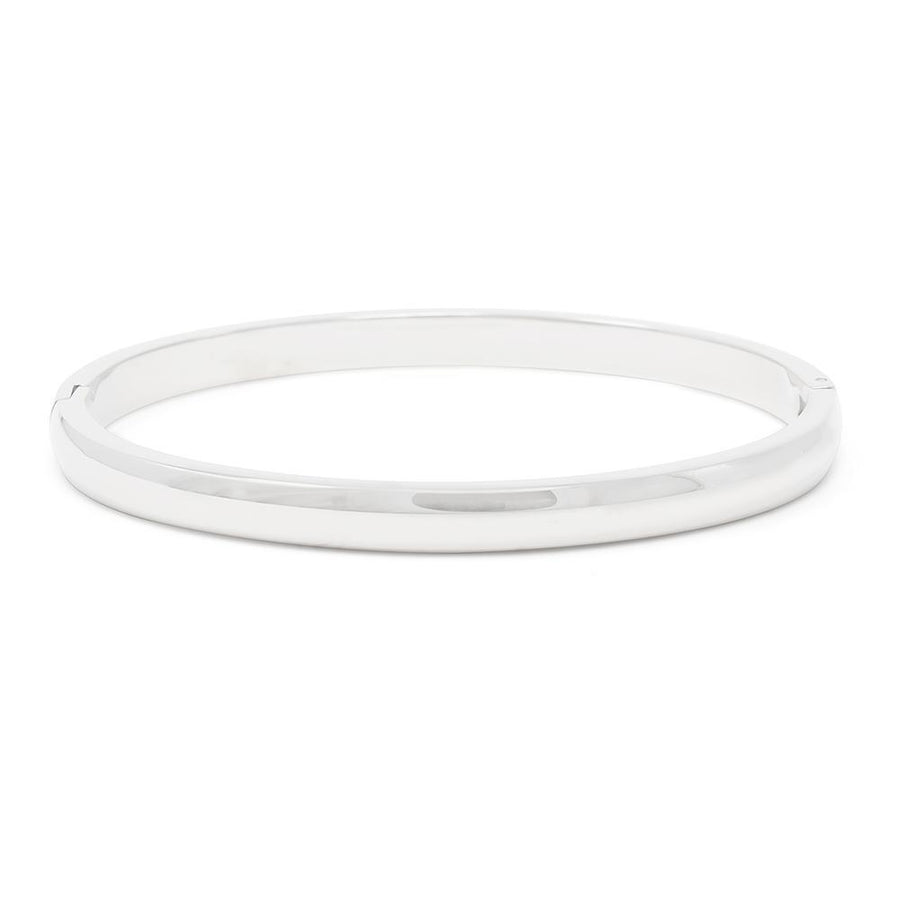 Stainless Steel Hinged Bangle Three CZ - Mimmic Fashion Jewelry