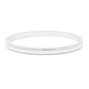 Stainless St Hinged Bangle 3 CZ - Mimmic Fashion Jewelry