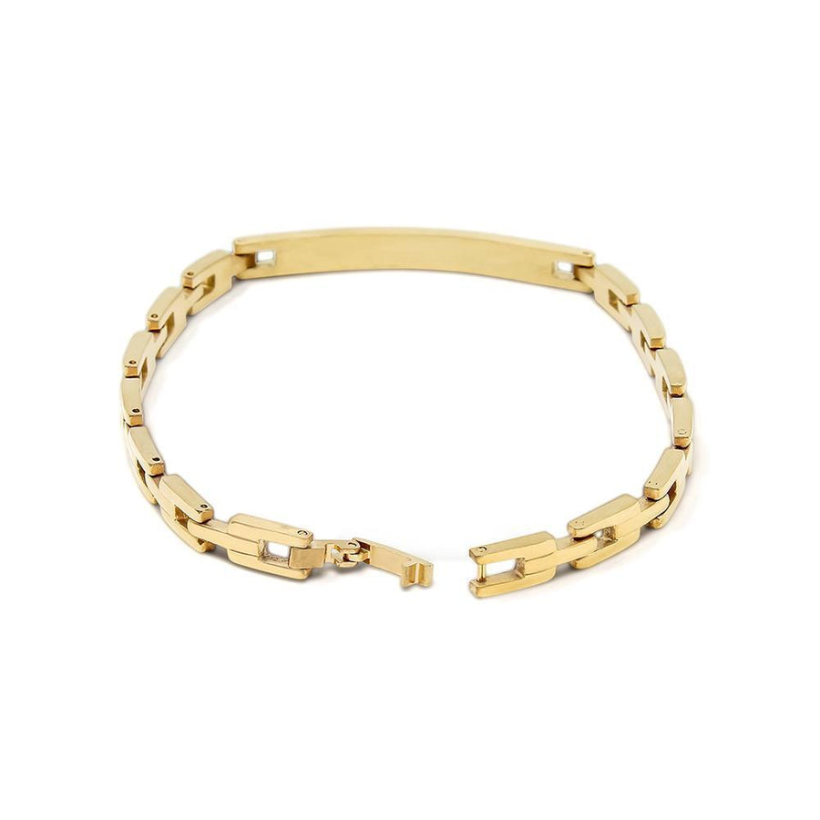 StSteel ID Link Bracelet GoldPl - Mimmic Fashion Jewelry