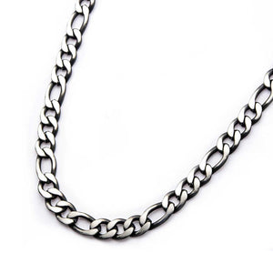 Stainless St IP black figaro necklace 24inch - Mimmic Fashion Jewelry