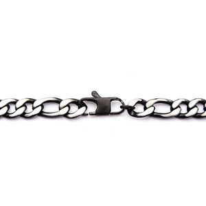Stainless St IP black figaro necklace 24inch - Mimmic Fashion Jewelry
