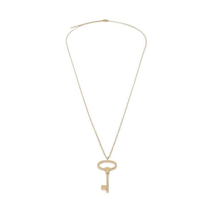 Stainless Steel Key Necklace GoldPl - Mimmic Fashion Jewelry