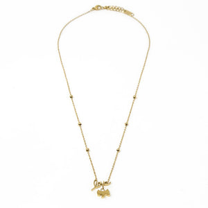 Stainless Steel Love Dog Necklace Gold Plated - Mimmic Fashion Jewelry