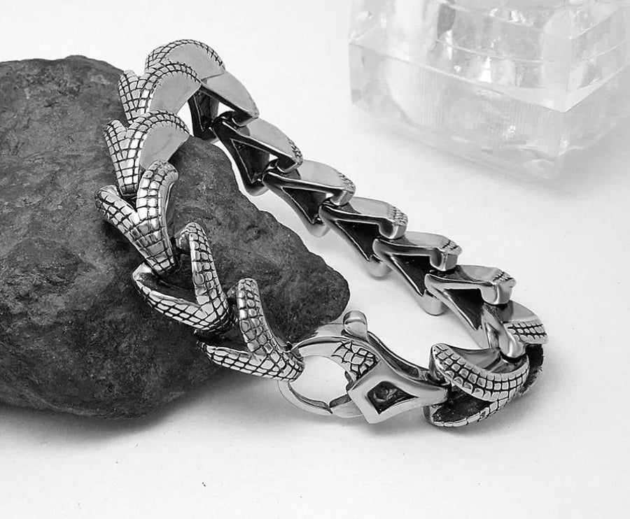 Stainless Steel Mens Snake Bracelet 8.5"