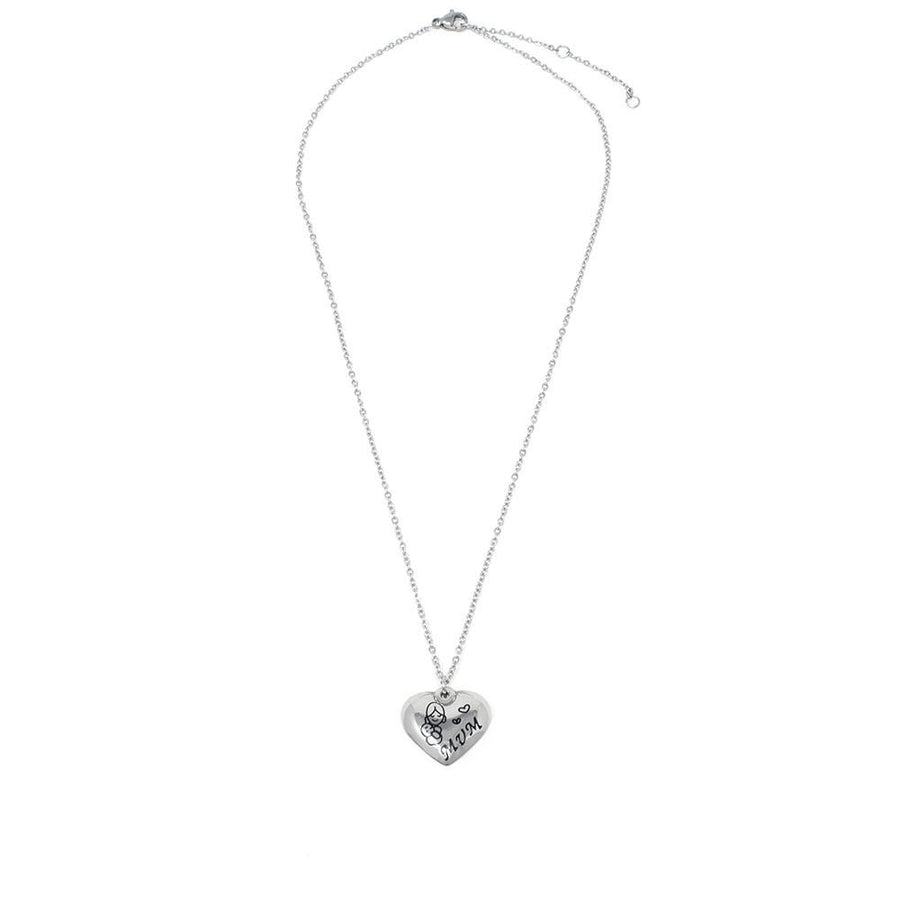 Stainless St Mum Heart Pendant Necklace - Mimmic Fashion Jewelry