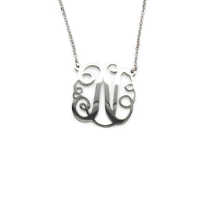 Stainless Steel Necklace Initial - N - Mimmic Fashion Jewelry