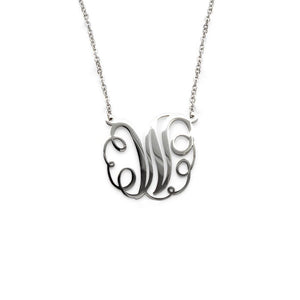 Stainless Steel Necklace Initial - W - Mimmic Fashion Jewelry