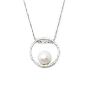 Stainless Steel Necklace Ring Pearl - Mimmic Fashion Jewelry