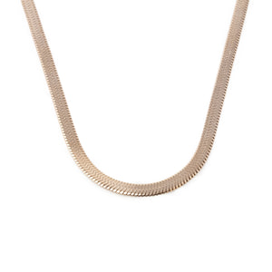 Stainless Steel Necklace Snake Chain Rose Gold Plated - Mimmic Fashion Jewelry