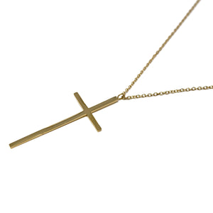 Stainless Steel Necklace with Cross Pendant Gold Plated - Mimmic Fashion Jewelry