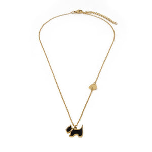 Stainless St Onyx Dog Neck Gold Pl - Mimmic Fashion Jewelry