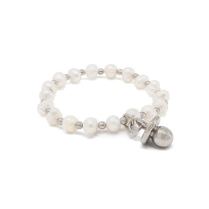 Stainless St Pacifier Pearl Stretch Bracelet - Mimmic Fashion Jewelry