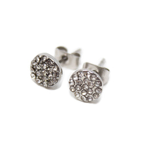 Stainless Steel Pave Evil Eye Earrings - Mimmic Fashion Jewelry
