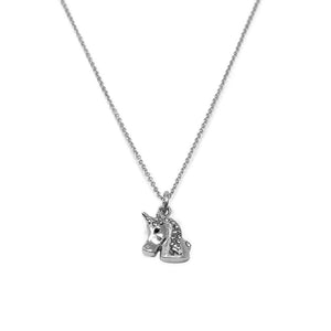 Stainless St Pave Unicorn Neck - Mimmic Fashion Jewelry